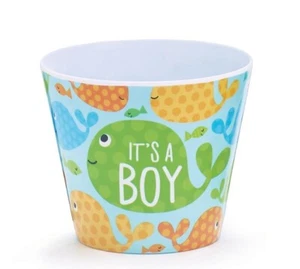 Burton & Burton Nursery Pot Cover Planter - Colorful Whale Themed It's A Boy NEW - Picture 1 of 1