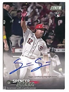 2023 Topps Stadium Club SCBA-SS Spencer Steer Rookie Card Auto Cincinnati Reds - Picture 1 of 2