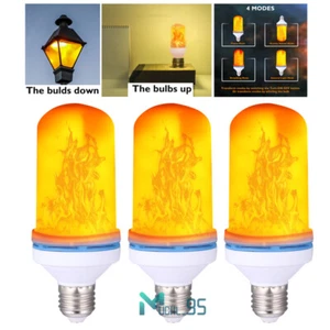 5W 4 Modes LED Flame Effect Fire Light Bulbs E26 E27 Flickering Light Bulbs Lamp - Picture 1 of 16