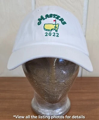 Golf Masters Augusta 2022 Aguja Americana Algodón Blanco Ajustable Gorra con correa Foto 1 de 4