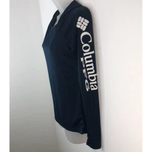 Columbia Women's Omni-Shade Sun Protection Hoodie Size XS Blue Long Sleeve Logo - Picture 1 of 12