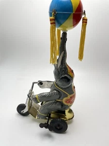 Blic Tin Wind-Up Giocattolo Elefante Equitazione Triciclo Stile Vintage Litografia - Foto 1 di 16