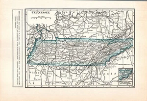 1937 Vintage Atlas Map Page - Tennessee map - Picture 1 of 1