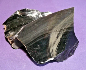 Obsidian, schwarz, Rohstein, Heilstein, 708,6g 128x84x84mm - Bild 1 von 7