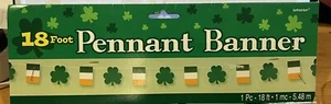 St. Patricks Day Shamrock & Flag 18' Pennant Banner Decoration - Picture 1 of 2