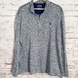Izod Advantage Performance Mens 1/4 Zip Knit Pullover Size XXL Black White - Picture 1 of 6