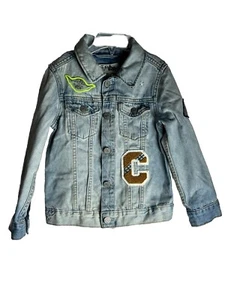 Gap & Star Wars Kids Unisex Denim Jacket Logo Star War Patches Distressed Pocket - Picture 1 of 15