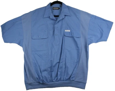 Vintage Members Only Blue 1/4 Button Up Shirt Men Elastic Sides Size Large L - Image 1 of 4