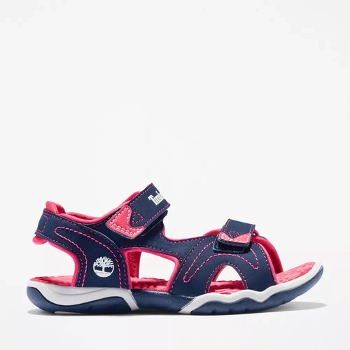 NUOVI SANDALI Timberland bambino taglia 4 ADVENTURE SEEKER 2 CINTURINI blu navy rosa