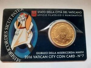 VATIKAN Citta del Vaticano Coin Card Nr. 07 - Kursmünze 50 Cent 2016 Original BU - Bild 1 von 2
