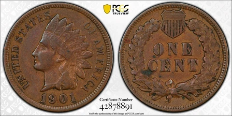 1901 Indian Head Cent PCGS VF35 *DoubleJCoins* 1700-45 Cover