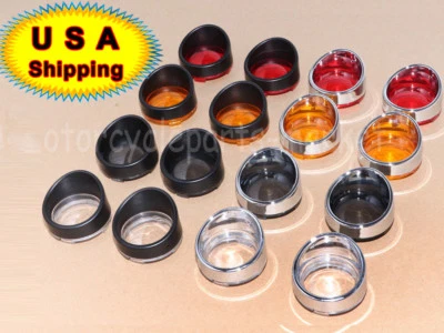 Biseles de señal de giro para motocicleta cubierta de lente visera anillos de ajuste para Harley Sportster Foto 1 de 4