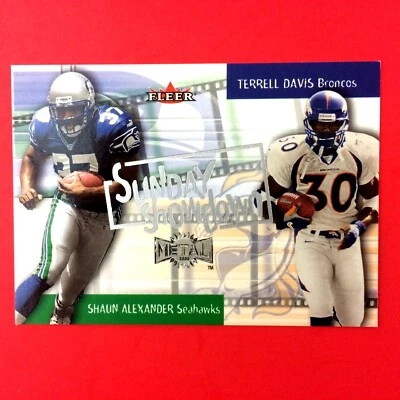 Terrell Davis Shaun Alexander 2000 Fleer Metal Sunday Showdown Insert #11  - Image 1 of 2