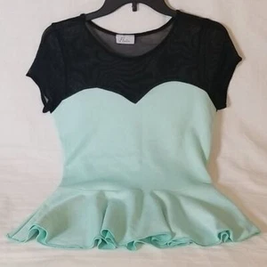 Flair Mint Ruffle Bottom Sleeveless Blouse - Picture 1 of 9