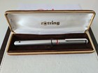 Rotring 400 "M" Patronen Füllfederhalter in Silber mit Stahlfeder ca. 1990