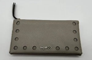 MIMCO Wallet Purse with Snap Closure Zip & Card Slots Brown Leather - Picture 1 of 17