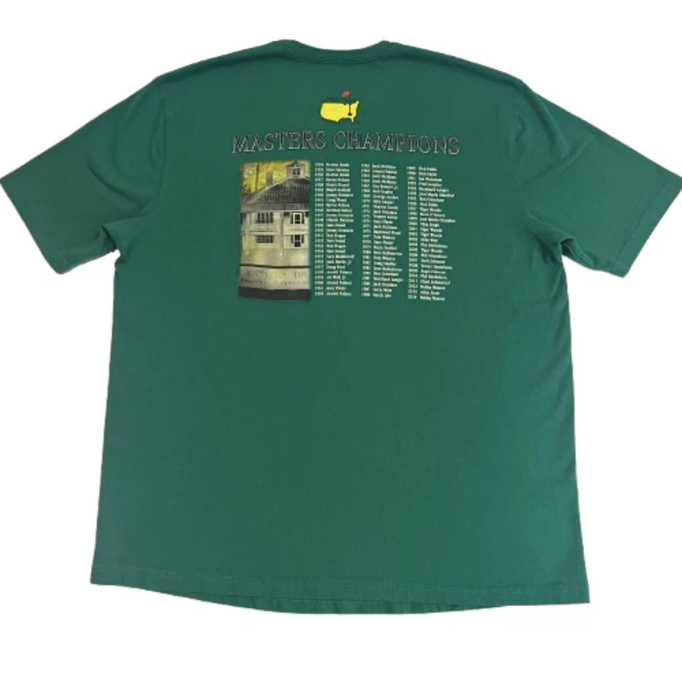 Masters Collection T Shirt Men XXL 2XL Green 2015 Logo Woods Watson Nicklaus EUC - Image 1 of 4