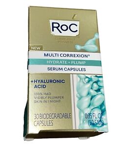 RoC Multi Correxion Hydrate & Plump Night Serum 30 Capsules w Hyaluronic Acid