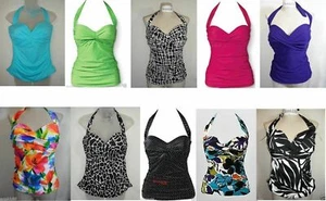 NWT Women's Miraclesuit SweetHeart Halter Tankini Swim Top 5 Colors Size 8-20W - Picture 1 of 13