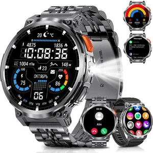 1.85" Big Screen Military Smart Watch for Men with Flashlight, 730mAh Large B... - Picture 1 of 7