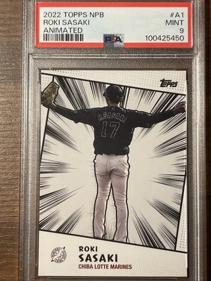 Roki Sasaki 2022 Topps NPB Animated Future MLB Star Mint PSA 9 Dodgers Rookie RC - Image 1 of 3