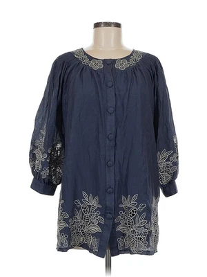 Hazel女式蓝色三/4袖上衣M — 第 1/4 张图片