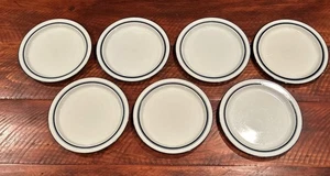 Dansk Bistro Christianshavn Blau Runde Streifen Salatteller 8,25".   7er Set. - Bild 1 von 11