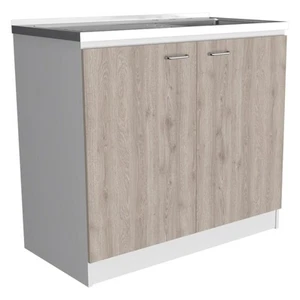 Napoles Utility Sink Smokey Oak / Light Gray MDF - Picture 1 of 5