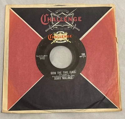 JERRY WALLACE -HOW The TIME FLIES-SHUTTERS & BOARDS 45 RPM 7" Challenge 1958 EX - Image 1 of 4
