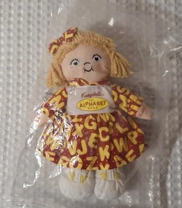 Peluche pupazzo bambina Campbells zuppa alfabeto zuppa 7" vintage 2001 - Foto 1 di 7