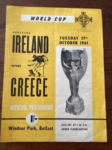 17/10/1961 World Cup Qualifier Programme, Northern Ireland v Greece - Picture 1 of 1