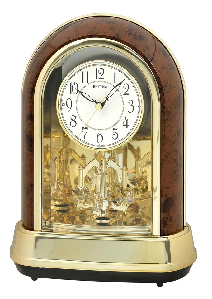 "Crystal Dulcet II" Musical Motion Mantel Clock, Woodgrain - Image 1 of 4