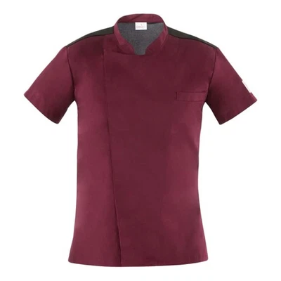 Giacca Cuoco Thiago Bordeaux a Manica Corta con Rete - GIBLOR'S - Pizzaiolo - Immagine 1 di 4