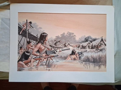 Earl Norem Original 1965 Revista Ciervo Ilustración FOXHOLE GIRLS OF VIETNAM Sexo Foto 1 de 4