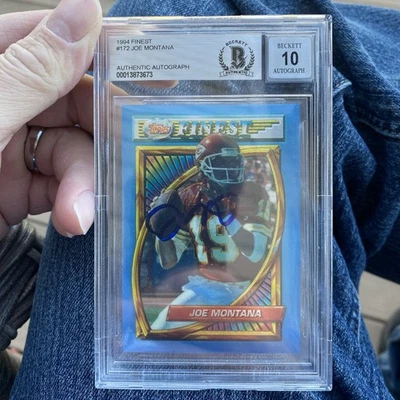 Карта с автографом 1994 Topps Finest - Joe Montana #172 переливающаяся - Изображение 1 из 2
