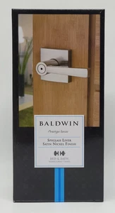 BALDWIN Níquel Satinado Serie Prestige Vidrio Espía Palanca Puerta Perilla BAÑO CAMA 353SPLSQR - Imagen 1 de 9