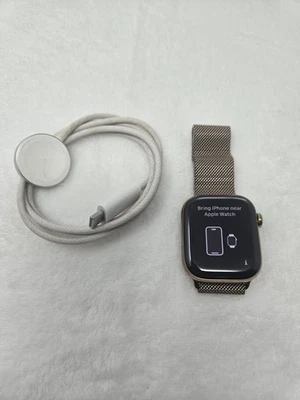 Apple Watch Series 10 (GPS+LTE) 42MM Gold Titanium Case Gold Milanese Loop - Image 1 of 4