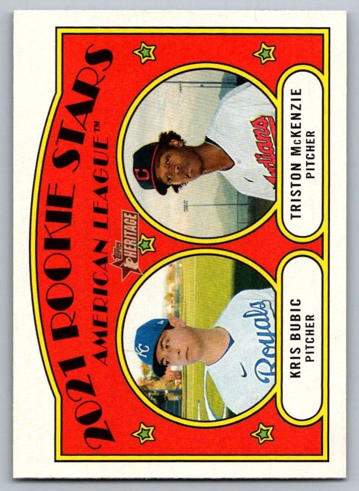 2021 Topps Heritage Red 2021 Rookie Stars- American League - Kris Bubic/Triston - Image 1 of 2