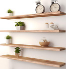 36 Inch Wood Floating Shelves For Wall, Wooden Wall Shelves For Bedroom, Set Of 