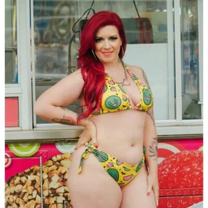 Sourpuss 2XL Watermelon Pumpkin String Bikini Alternative Womens Swimwear Swim - Picture 1 of 3