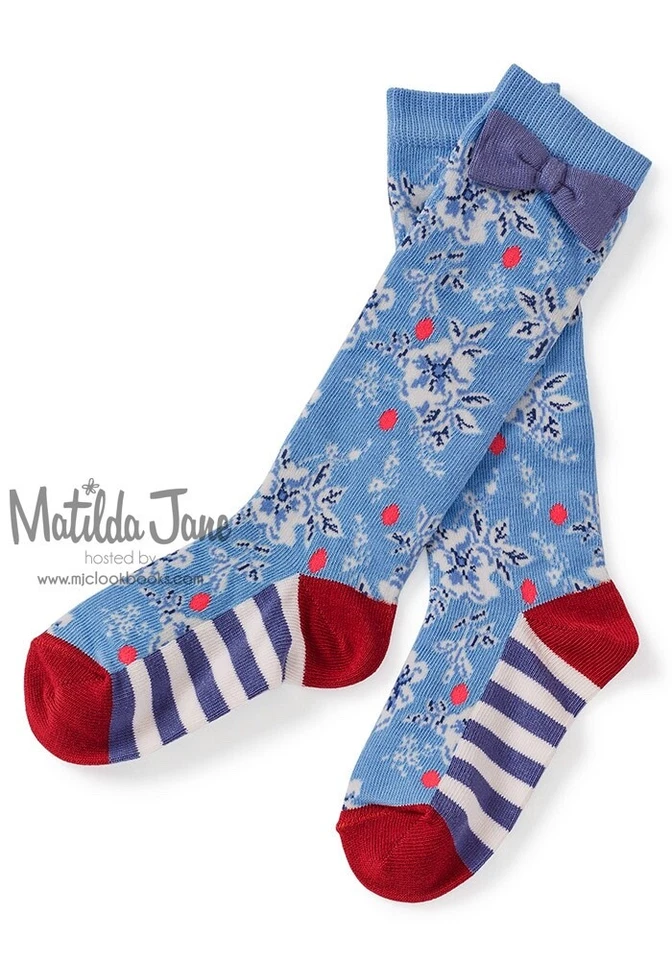 MATILDA JANE Camp MJC Blue Signpost Socks Size S Small 5-8 NWT - Image 1 of 1