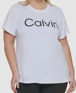 Calvin Klein Women's White Performance Logo Graphic T-Shirt Top Plus Size XXL - Picture 1 of 1