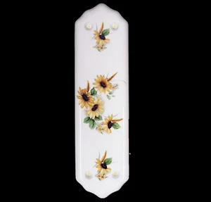 Sunflower White Porcelain Fingerplate Door Push Plate - Picture 1 of 1
