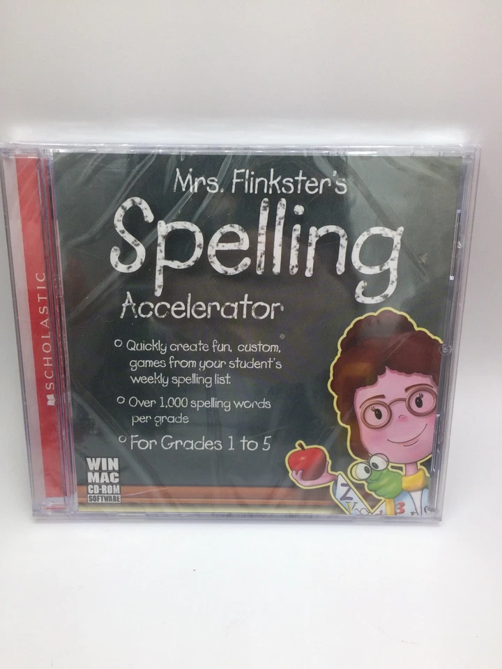 TOPICS MRS. FLINKSTER'S SPELLING ACCELERATOR FOR GRADES 1-5 (WIN MAC CD ROM) NEW - Image 1 of 2