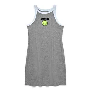 Justice Girls High Neck Dress Size Small S Grey Shirt Dress Below Knee - Picture 1 of 4