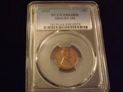 1953     One Cent   DDO        PCGS  PR 64 RB - Image 1 of 2