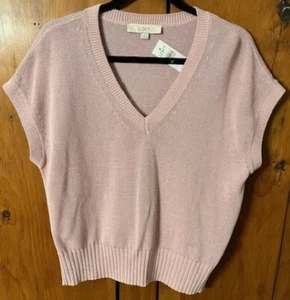 Loft Women's Sleeveless Pullover Vest Sweater - Pink -  Size M - Picture 1 of 4