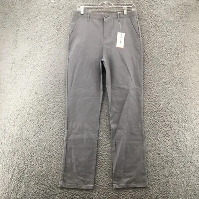 Old Navy Straight Chino Pants Youth 18 Gray Cotton Blend Mid Rise Zip Fly NEW - Image 1 of 4