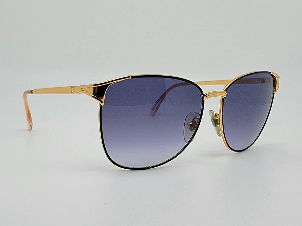 Очки солнцезащитные Laura Biagiotti T601/S P05 золотистая черная оправа синие градиентные линзы Италия - Изображение 1 из 4