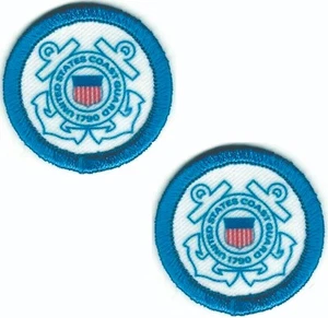 Mini US Küstenwache Patch bedruckt Bügelbild Aufnähen 2 Stück - Bild 1 von 2